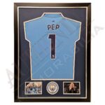 Pep Guardiola Signed Treble Winning Shirt